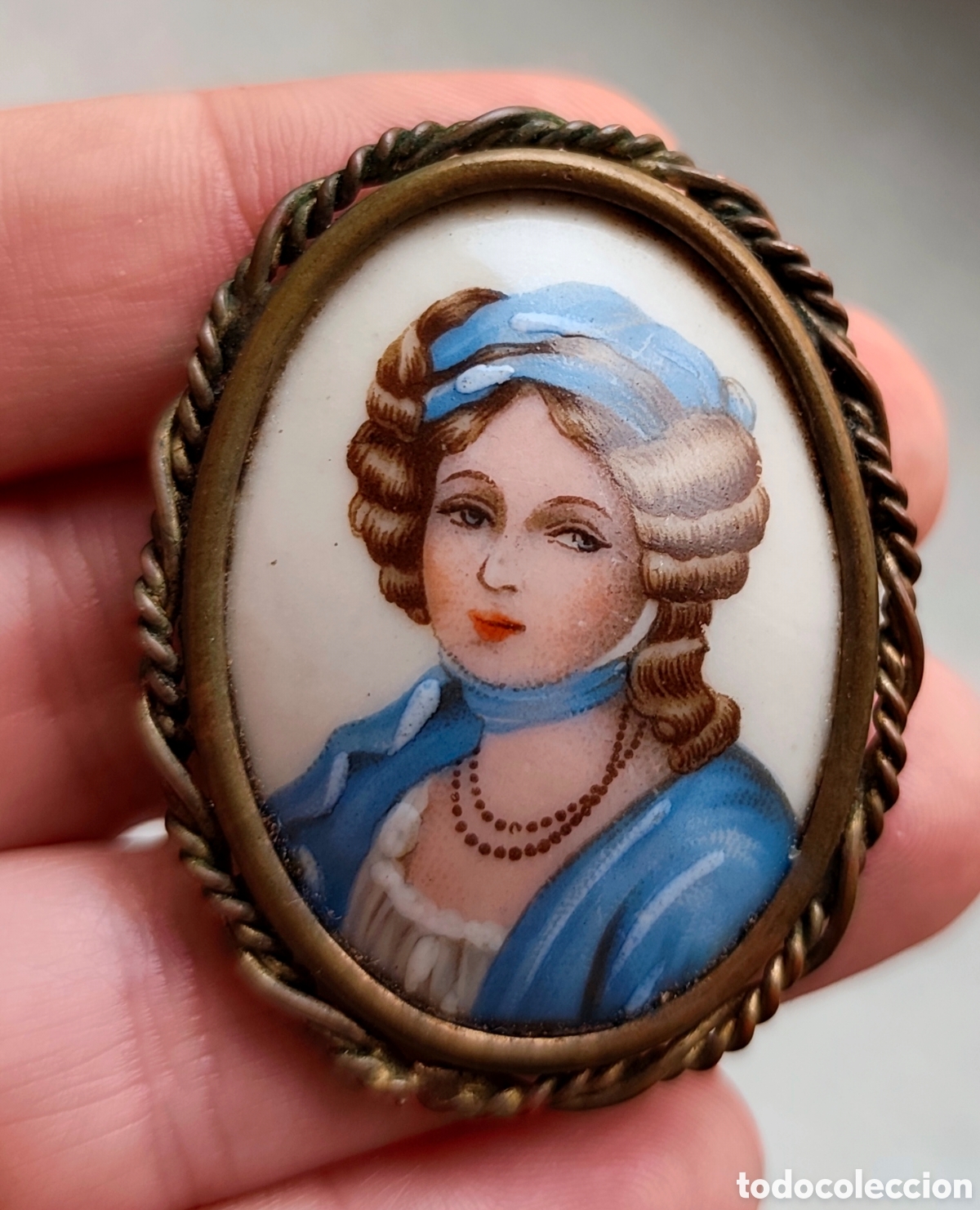 Antig&uuml;edades: Antiguo broche porcelana Limoges