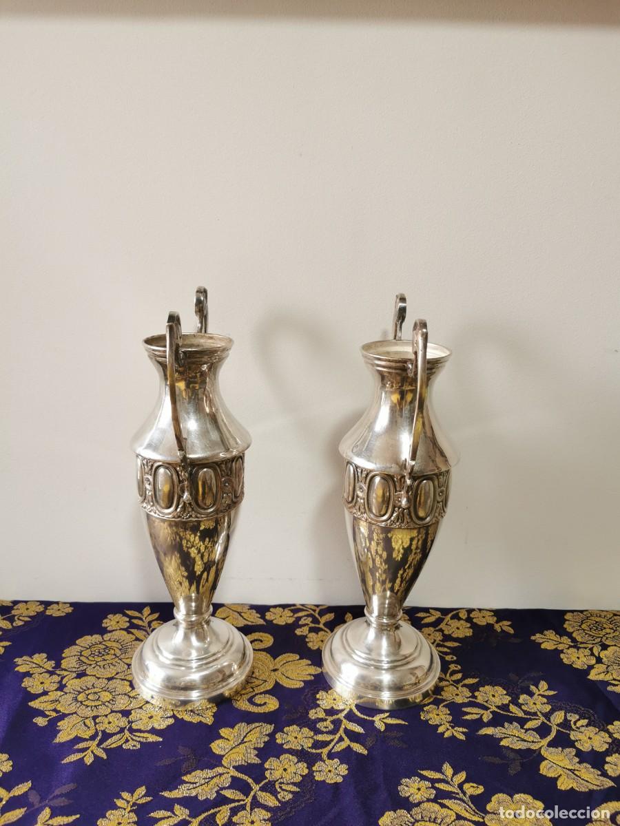 Antig&uuml;edades: Pareja de &aacute;nforas o jarrones de altar 32cm - Foto 4