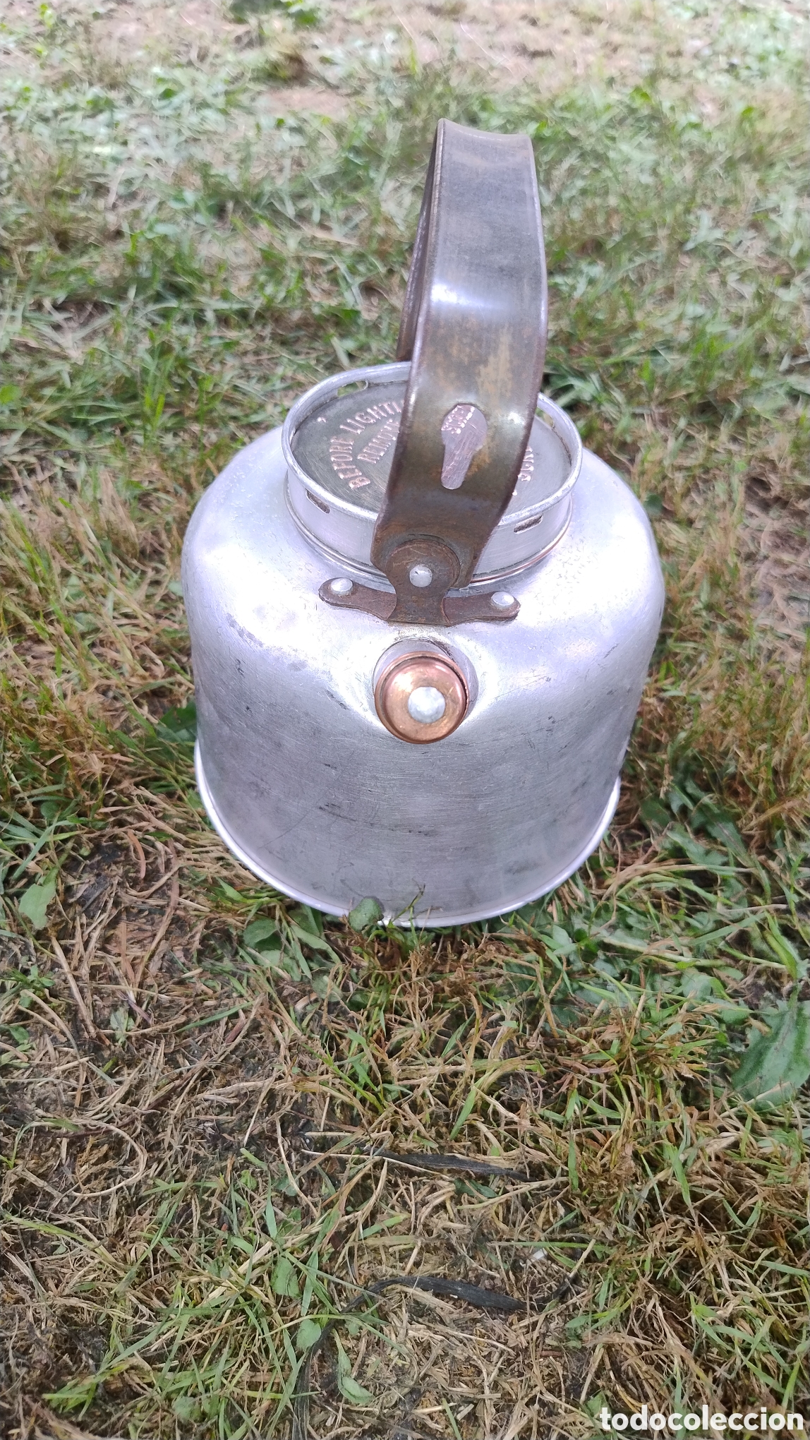 Antig&uuml;edades: Tetera de aluminio inglesa antigua - Foto 2