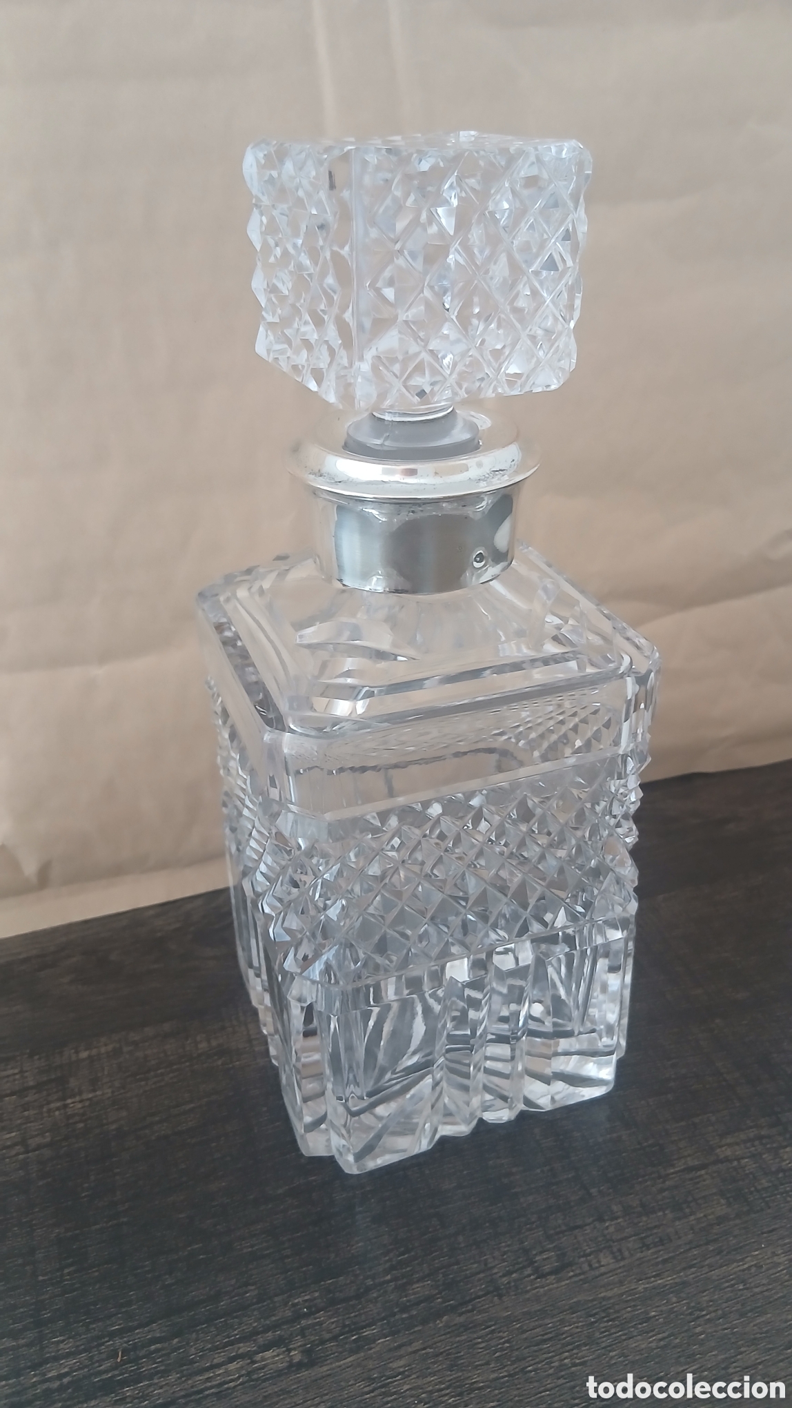 Antig&uuml;edades: Botella antigua de cristal y plata