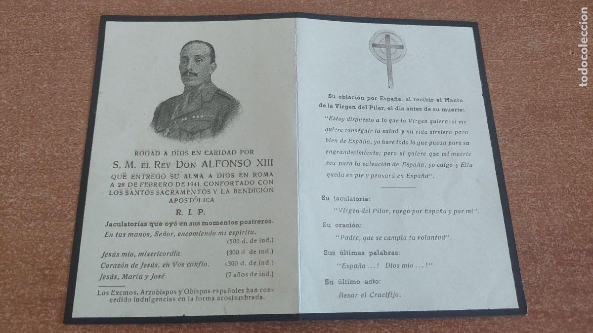 Antig&uuml;edades: Esquela Alfonso XIII 1941