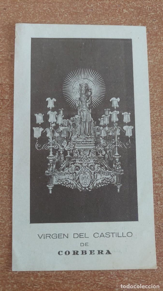 Antig&uuml;edades: Tarjeta religiosa Virgen del Castillo Corbera Seu y acci&oacute;n cat&oacute;lica