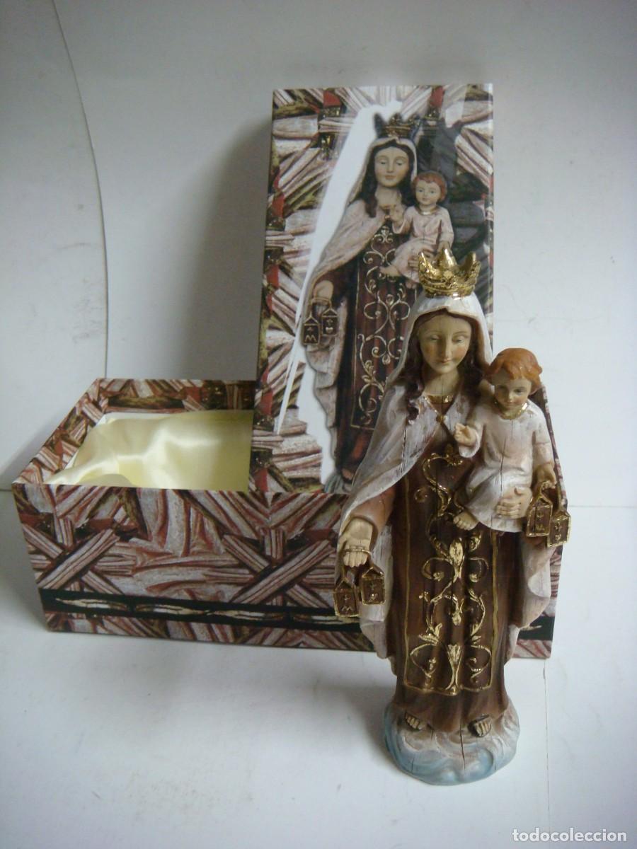 Antig&uuml;edades: FIGURA DE LA VIRGEN DEL CARMEN,ES NUEVA CON SU CAJA DE ORIGEN-(&)
