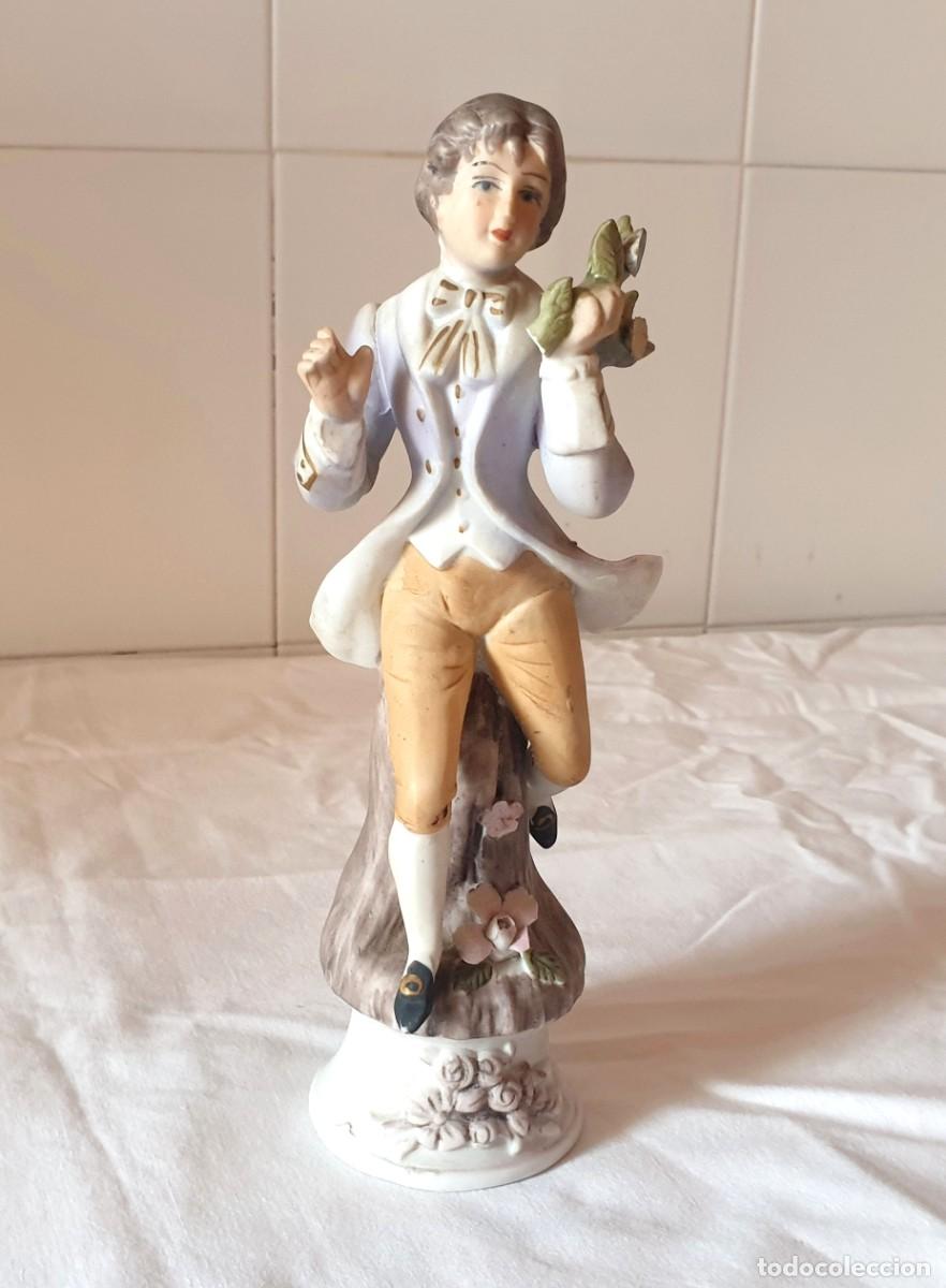 Antig&uuml;edades: Figura de porcelana fina tipo bizcocho, estilo vintage de los a&ntilde;os 60