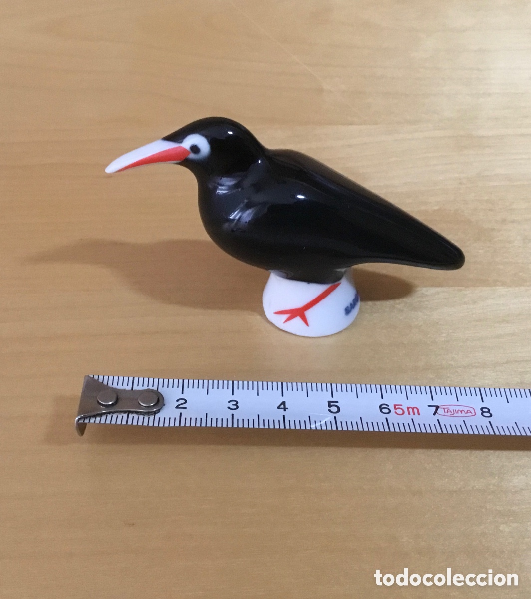 Antig&uuml;edades: Mirlo / Corvo porcelana Sargadelos 5 x8,5 cm
