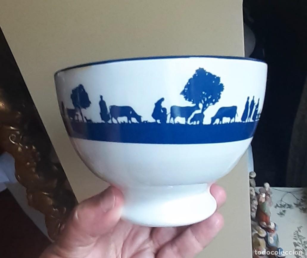 Antig&uuml;edades: Taza desayuno cer&aacute;mica vasca motivos aldeano Caser&iacute;o taz&oacute;n katilu &uacute;nico en Todocoleccion
