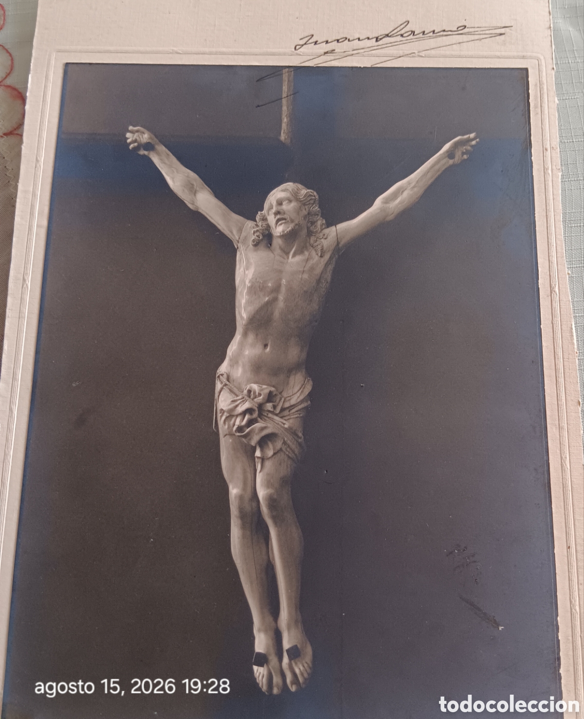 Antig&uuml;edades: Fotograf&iacute;a Cristo con firma