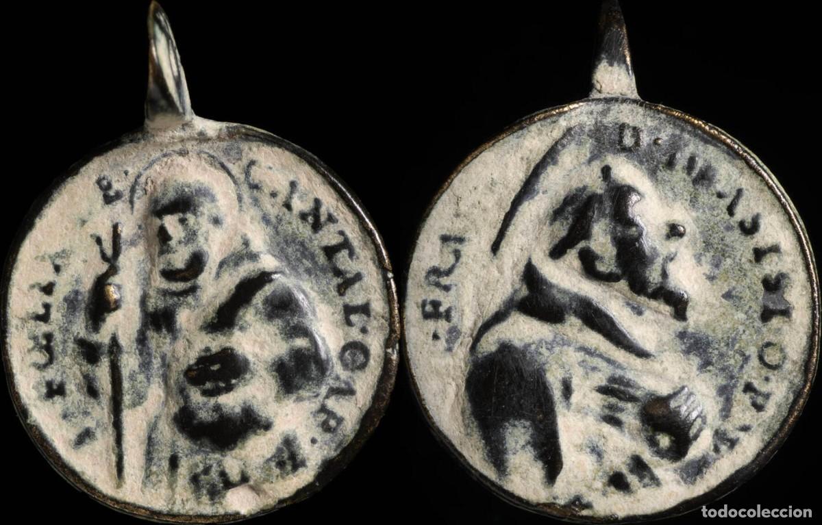 Antig&uuml;edades: Religious Medal XVI-XVII centuries, S. Francisco / S. Felix de Cantalicio - 28x21 mm