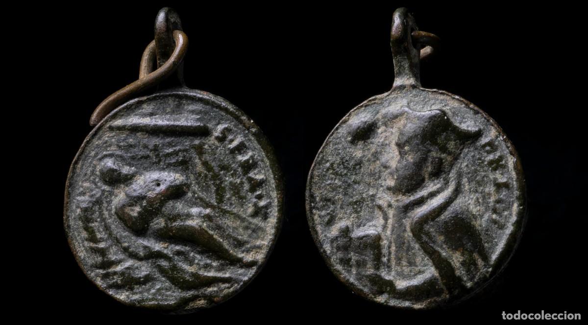 Antig&uuml;edades: Religious Medal XVI-XVII centuries, S. Francisco Xavier / S. Ignacio de Loyola - 22x16 mm