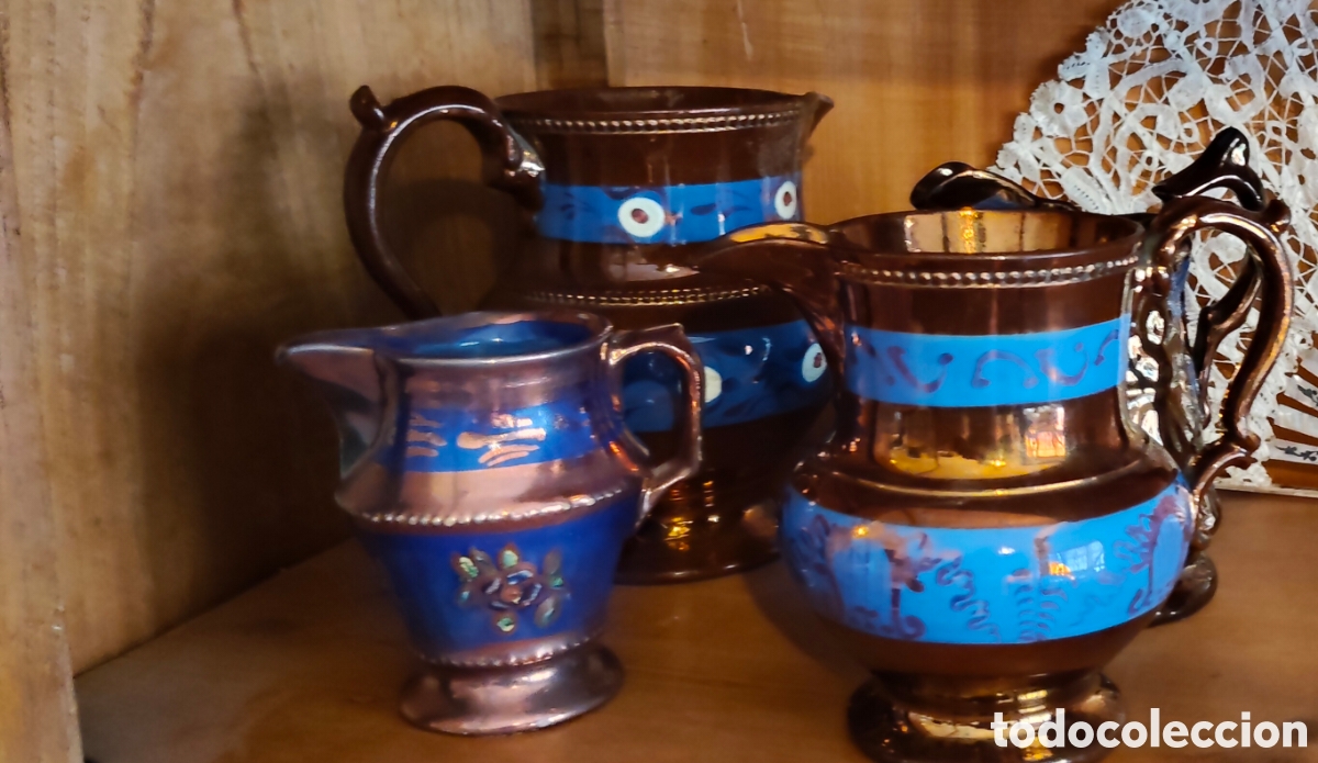 Antig&uuml;edades: Lote de tres jarras de Bristol