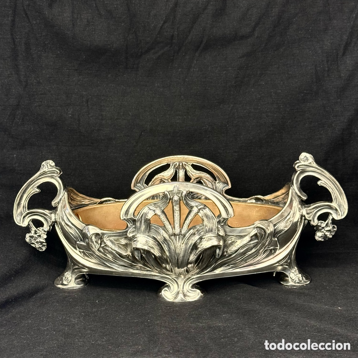 Oggetti Antichi: ANTIGUO CENTRO MESA ART NOUVEAU 1900 JUGENDSTIL JARDINERA P. S. XX WMF BANDEJA FUENTE
