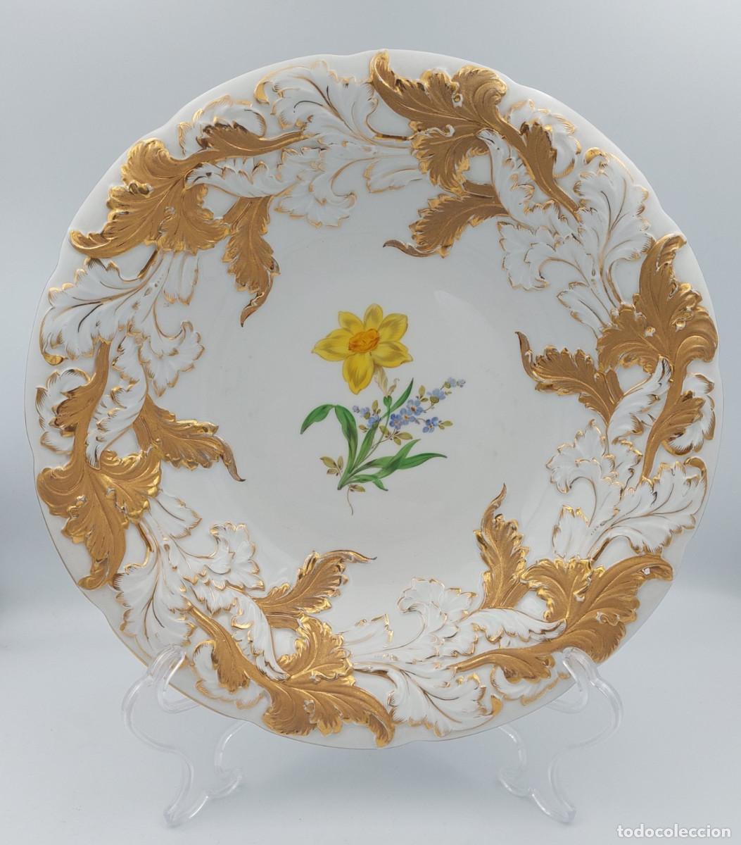 Antig&uuml;edades: Plato de porcelana alemana Meissen 1924 30 cm