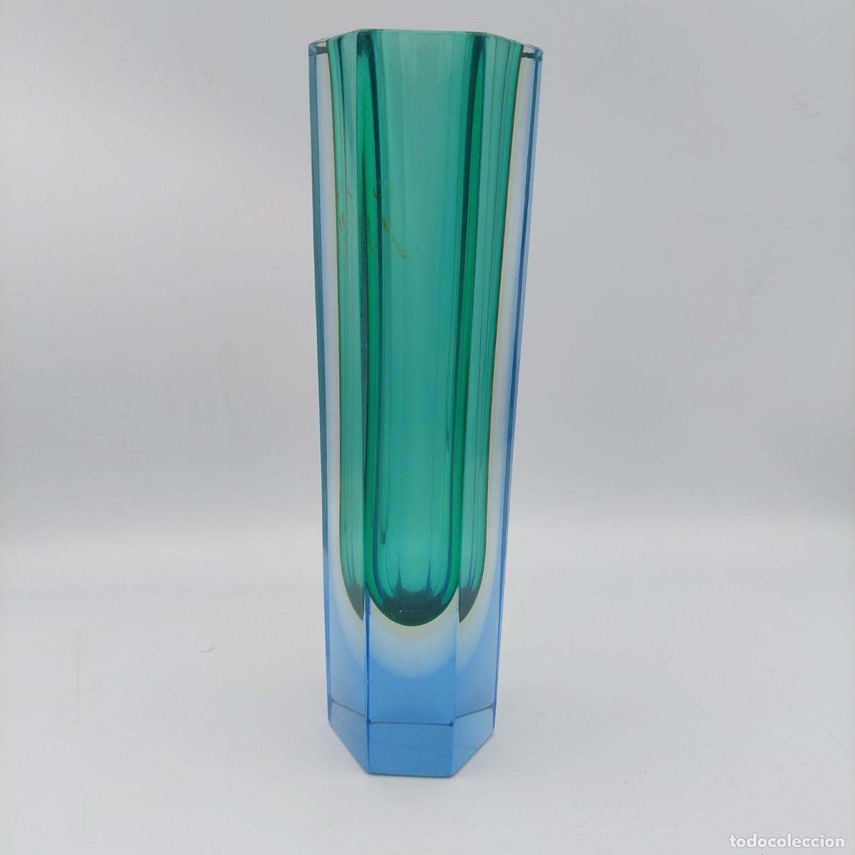 Antig&uuml;edades: Jarron de cristal Murano uranio