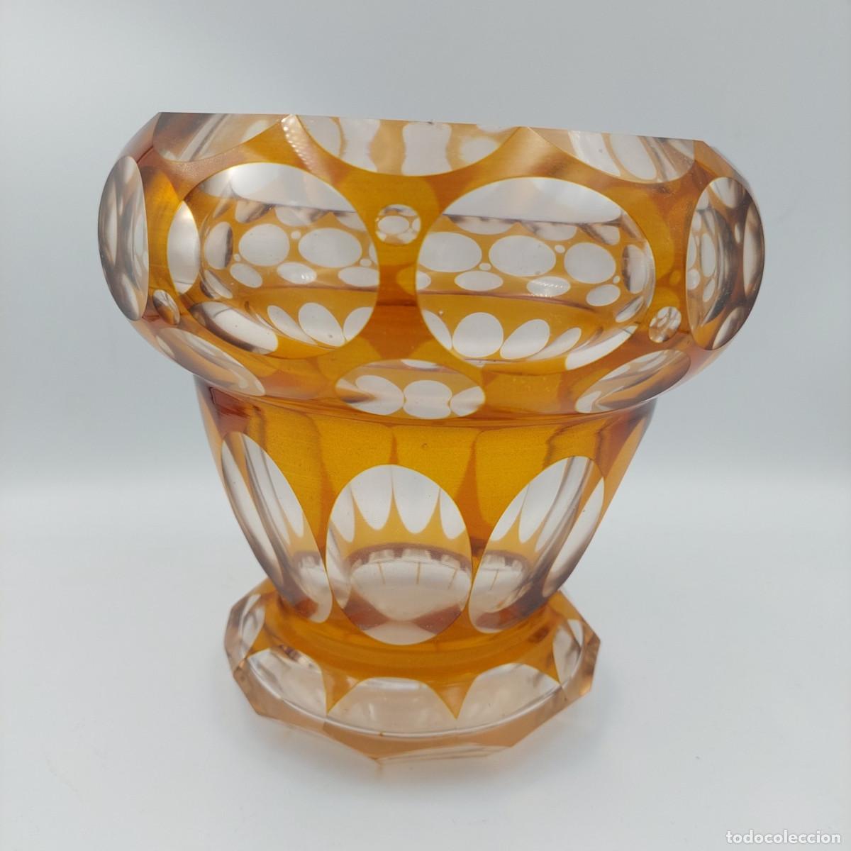 Antig&uuml;edades: Jarron Art Deco cristal de bohemia Haida