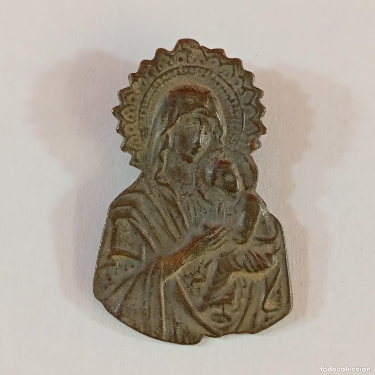 Antig&uuml;edades: PRECIOSO COLGANTE RELIGIOSO - VIRGEN CON EL NI&Ntilde;O - ICONO RUSO - RARA - S. XIX - C. 1900 / 3252