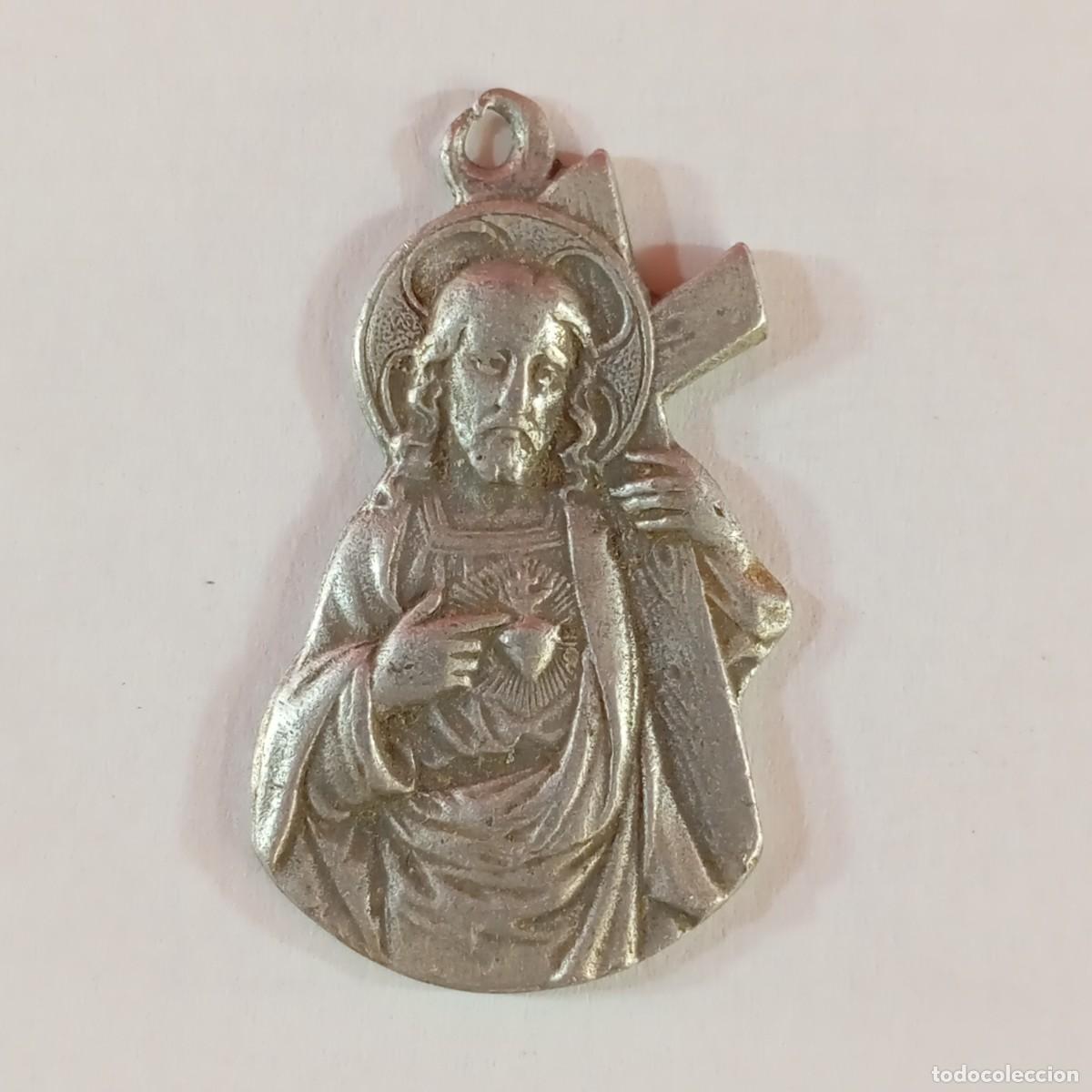 Antig&uuml;edades: SAGRADO CORAZ&Oacute;N DE JES&Uacute;S CON CRUZ - JOANN XIV - EGO SUM VIA ET VERITAS - MEDALLA RELIGIOSA / 3270