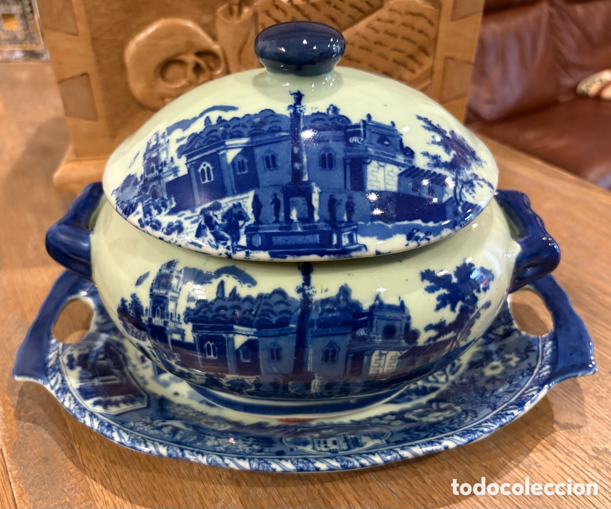 Antig&uuml;edades: BANDEJA + SOPERA PORCELANA INGLESA VIRGINIA WARE