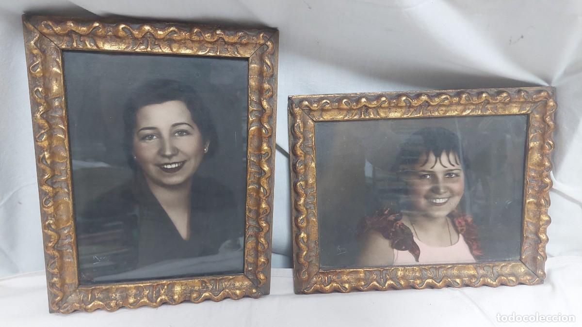 Antig&uuml;edades: Pareja de marcos con fotos a&ntilde;os 30
