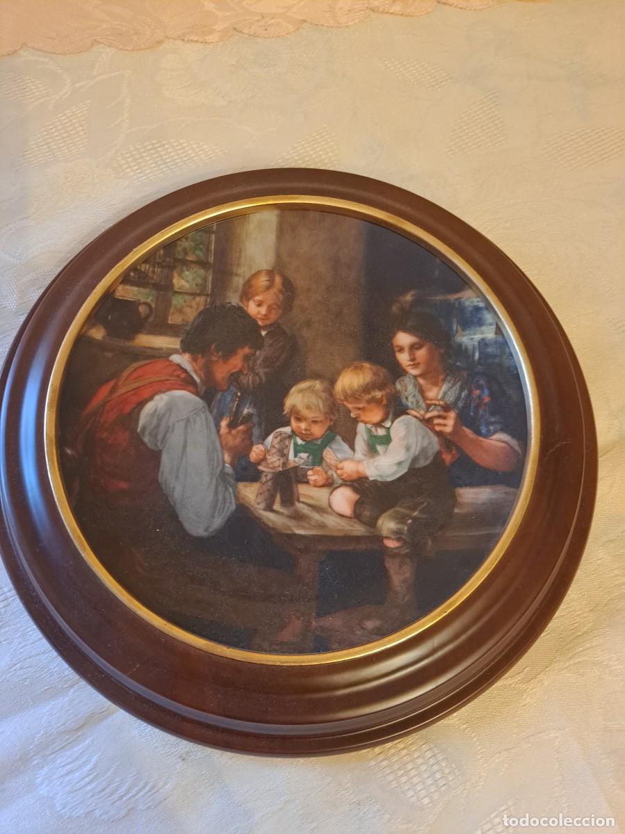 Antig&uuml;edades: Plato de porcelana Bareuther Waldsassen Bavaria, El castillo de naipes