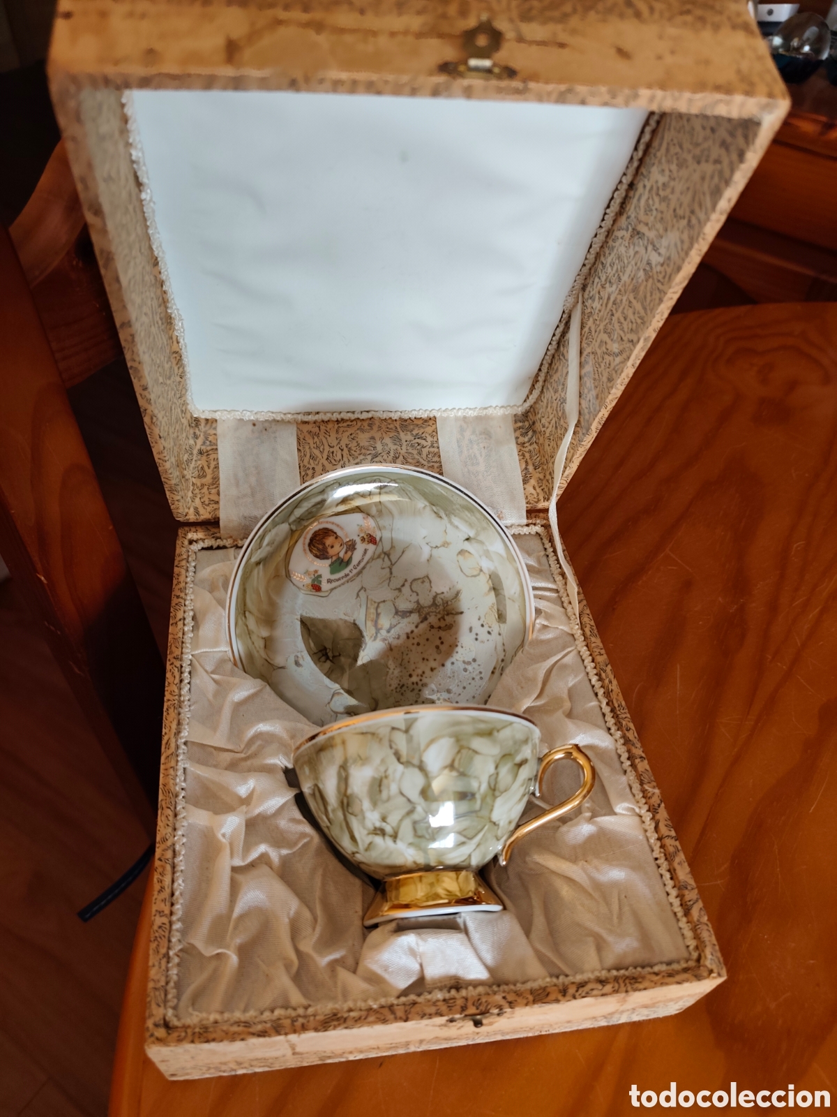 Antig&uuml;edades: Taza con plato de primera comunion - Foto 3