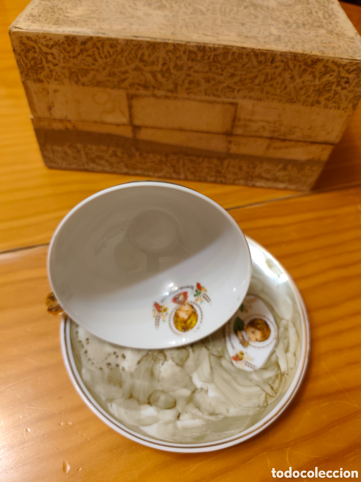 Antig&uuml;edades: Taza con plato de primera comunion - Foto 6