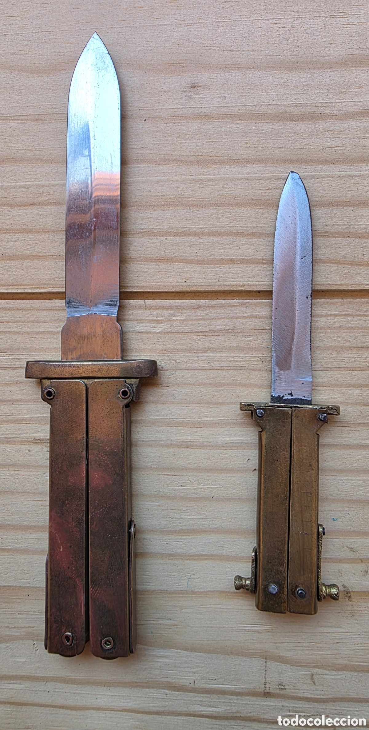 Antig&uuml;edades: Lote de 2 navajas pantogr&aacute;ficas tipo paracaidista &ndash; Vintage &ndash; STAINLESS ROSTFREI