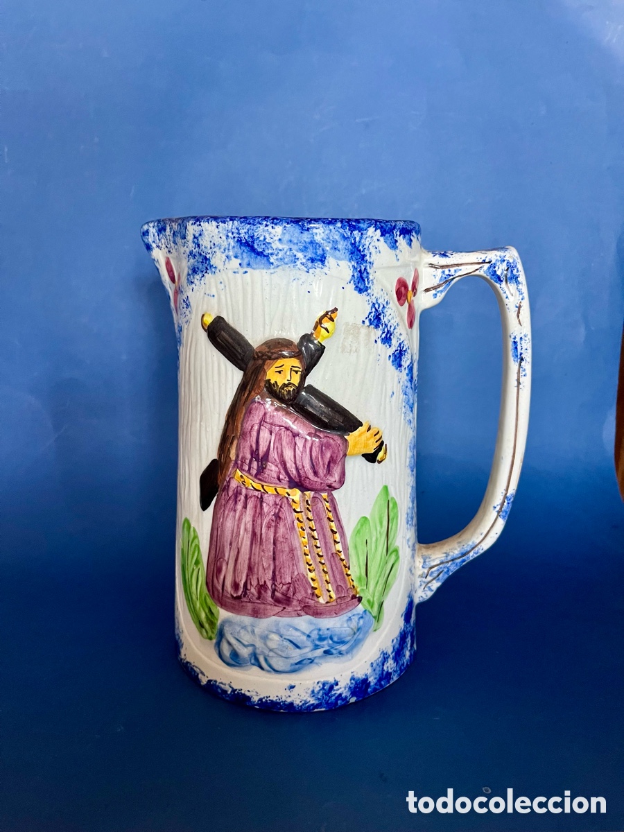 Antiquit&auml;ten: ANTIGUA JARRA DE CER&Aacute;MICA MANISES PERFECTO ESTADO (22CM ALT)