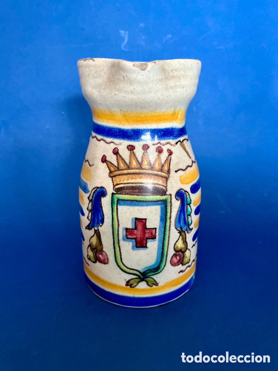 Antig&uuml;edades: ANTIGUA JARRA DE CER&Aacute;MICA -FARMACIA HOSPITAL- CRUZ ROJA- BUEN ESTADO