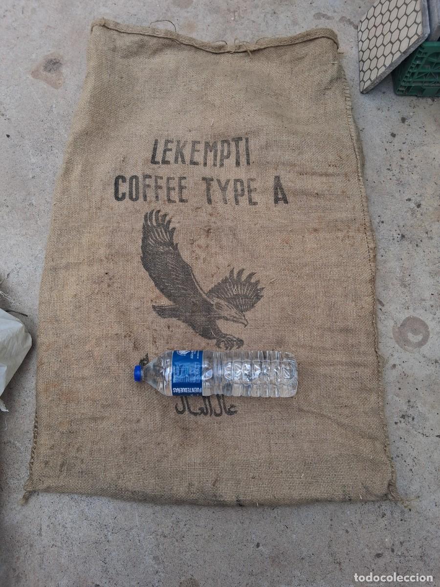 Antig&uuml;edades: Saco tela arpillera de caf&eacute; de yute Lekempti Coffee Type A Aguila Etiop&iacute;a Ethiopia