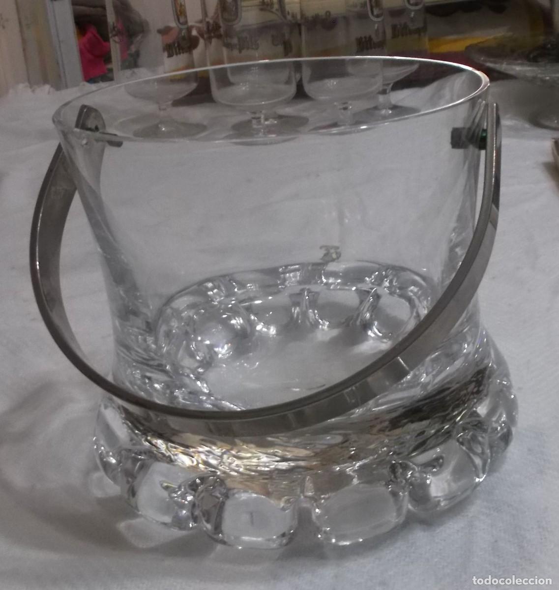 Antig&uuml;edades: cubitera de cristal a&ntilde;os 50