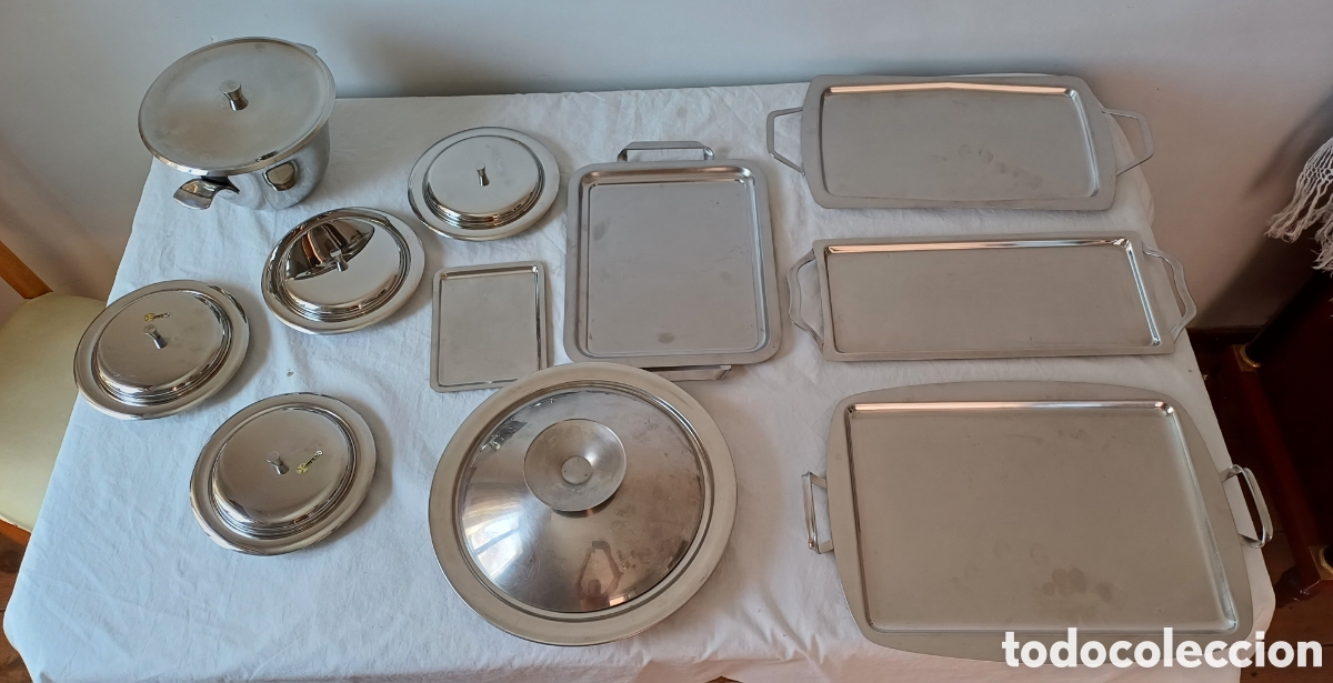 Antig&uuml;edades: Set de bandejas de acero inoxidable 18/10