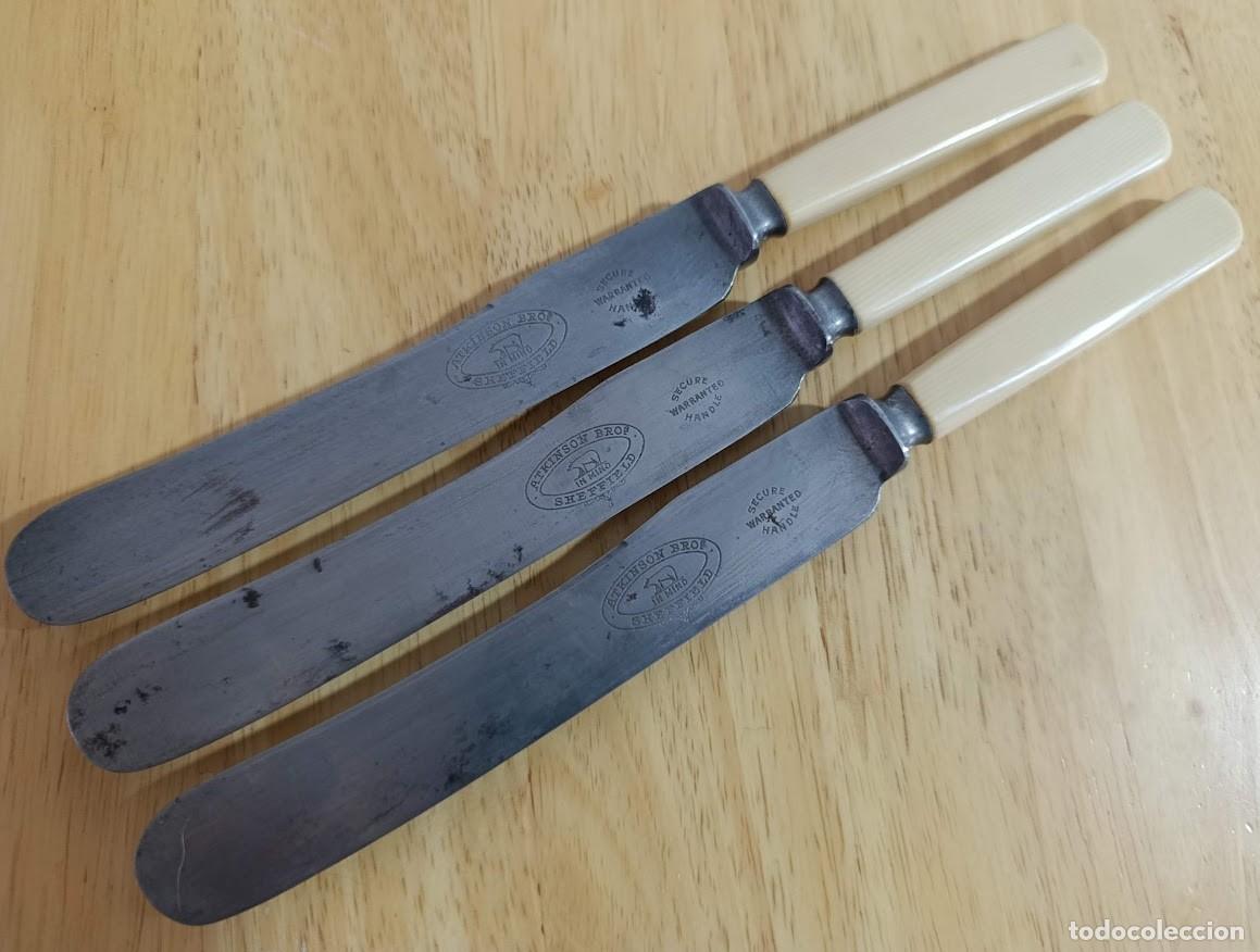 Antig&uuml;edades: Lote 3 Cuchillos Antiguos Atkinson Sheffield