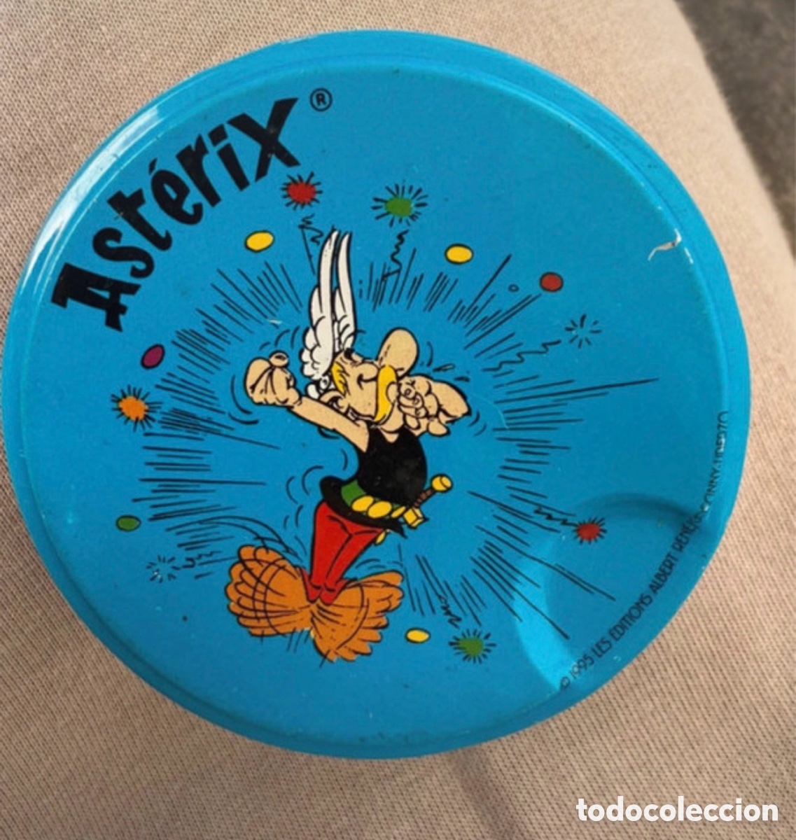 Antig&uuml;edades: Vintage lata met&aacute;lica asterix marca Mauri a&ntilde;os 90