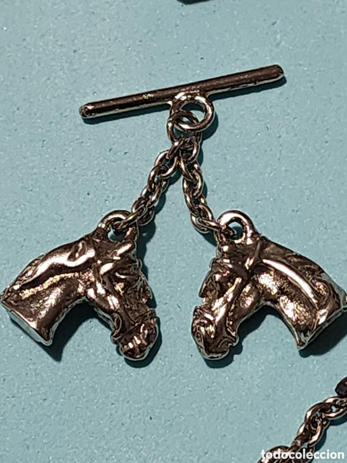 Antig&uuml;edades: LOTE 14 PASADORES / GEMELOS ECUESTRES &rdquo;CABEZAS DE CABALLO&rdquo; - METAL PLATEADO