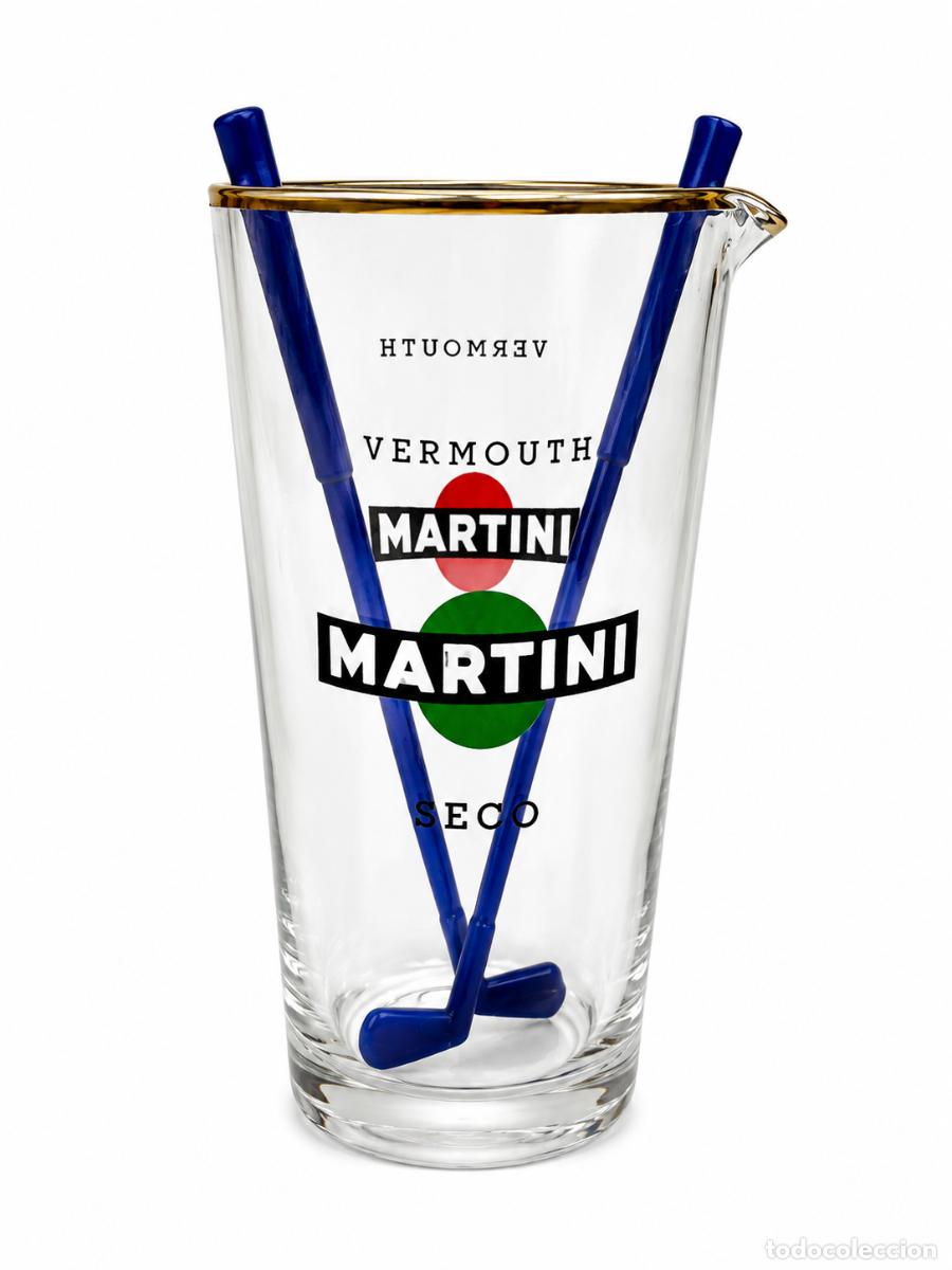 Antig&uuml;edades: Vaso Mezclador, Vaso Medidor - Vermouth Martini Seco - Vintage - 1960 -70 - Incluye Dos Agitadores