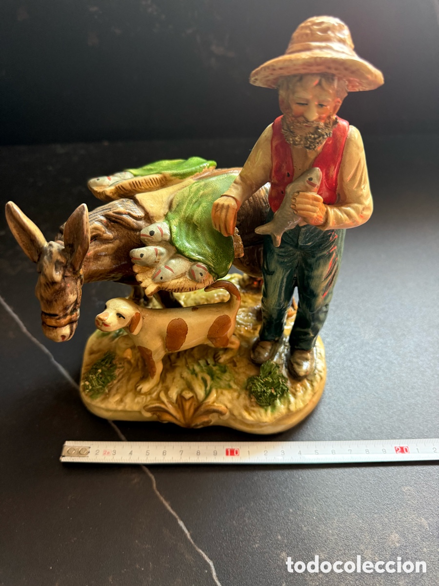 Antiquit&auml;ten: Vintage arte cer&aacute;mica porcelana pescador