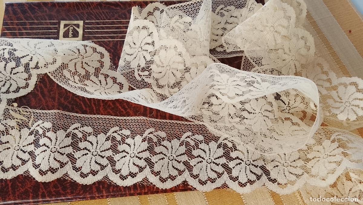 Antig&uuml;edades: ENCAJE ANTIGUO TUL BORDADO PARA TOCADO DE VIRGEN DE VESTIR 2 METROS X25 CM SEMANA SANTA PU&Ntilde;OS