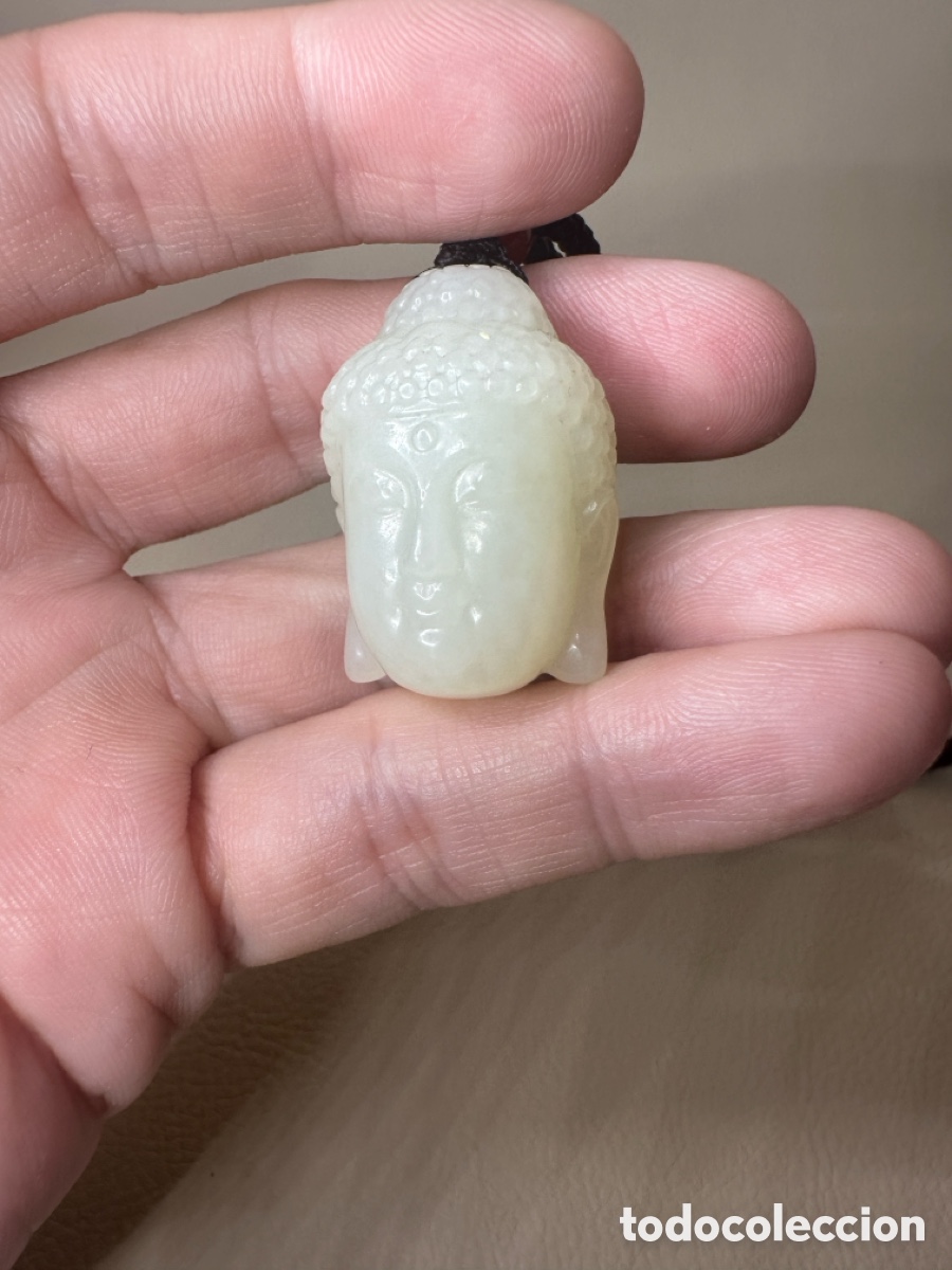 Antig&uuml;edades: Cabeza de Buda en jade blanco 'zilia' de Hetian, Sinkiang