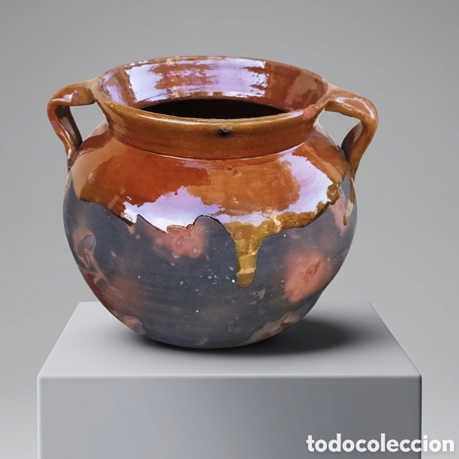 Antig&uuml;edades: OLLA - PUCHERO DE BARRO COCIDO CON ASAS - - Foto 2
