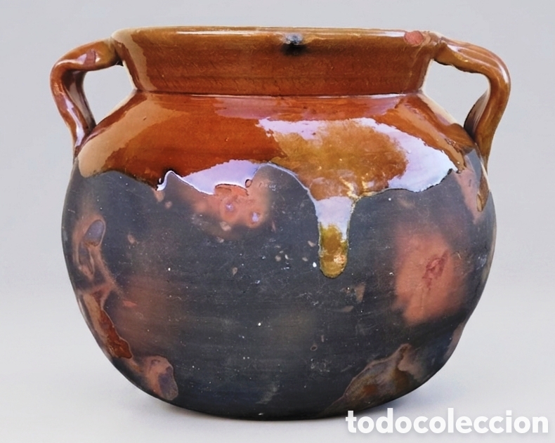 Antig&uuml;edades: OLLA - PUCHERO DE BARRO COCIDO CON ASAS -
