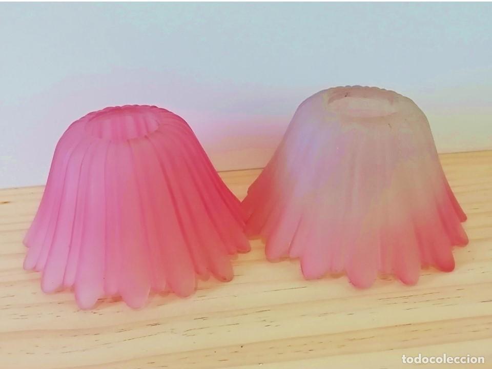 Antig&uuml;edades: DOS ANTUGUAS TULIPAS ROSA AL &Aacute;CIDO