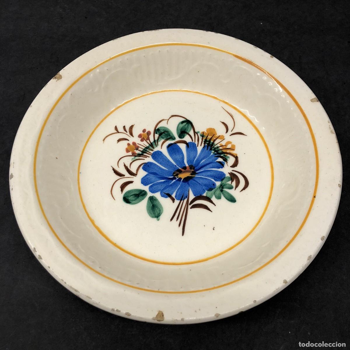 Antig&uuml;edades: GRAN PLATO DECORATIVO DE LOZA ESMALTADA - CER&Aacute;MICA POPULAR ESPA&Ntilde;OLA - 28 CM &Oslash; / 484