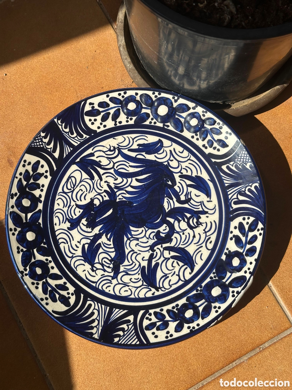 Antiguidades: Plato de cer&aacute;mica granadina