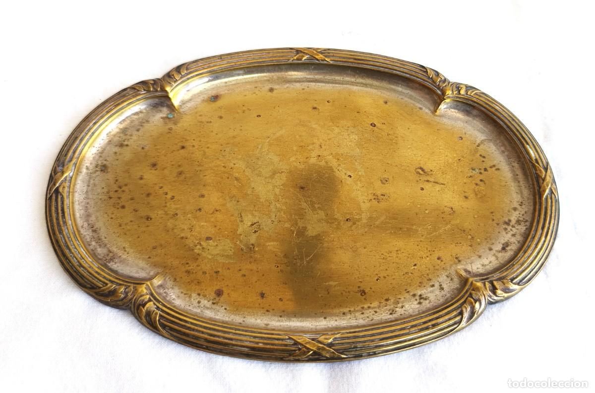 Antig&uuml;edades: Cor - Bandeja para servir - Ba&ntilde;o de plata - Bandeja vaciabolsillos Espa&ntilde;a - Art D&eacute;co - 1940-50