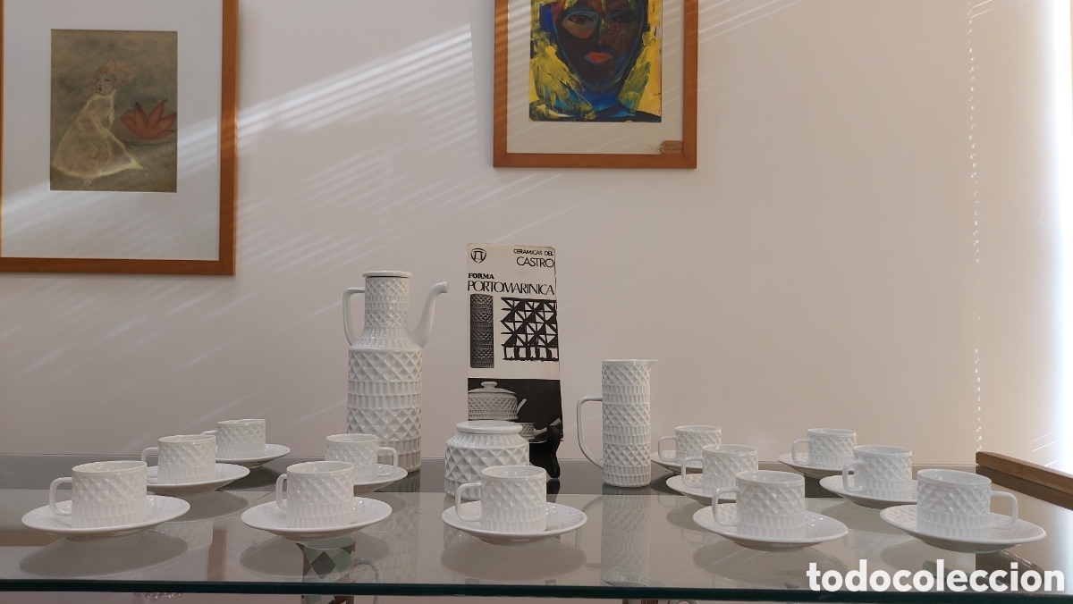 Antig&uuml;edades: Juego de caf&eacute; Cer&aacute;micas Del Castro a&ntilde;os 60'