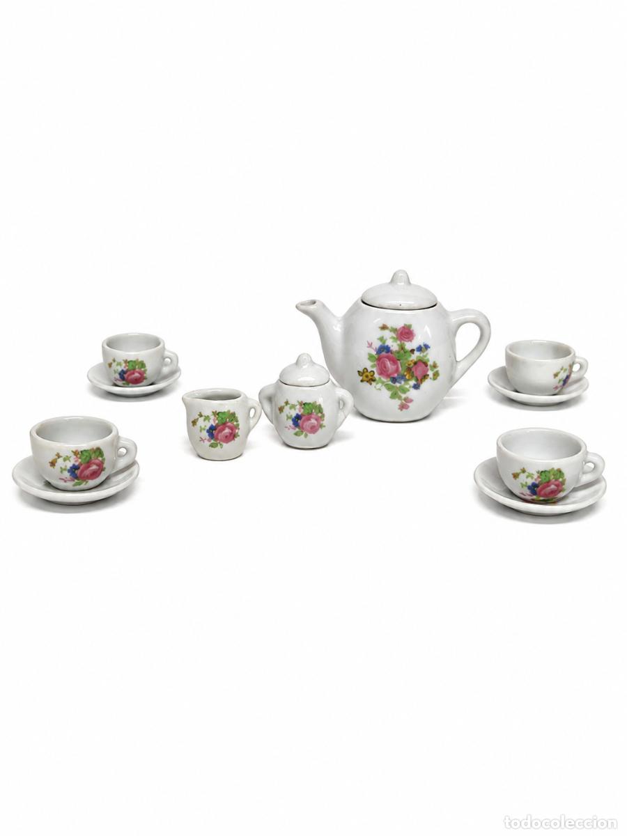 Antig&uuml;edades: Juego de Caf&eacute; Miniatura - Porcelana - para Casas de Mu&ntilde;ecas, etc