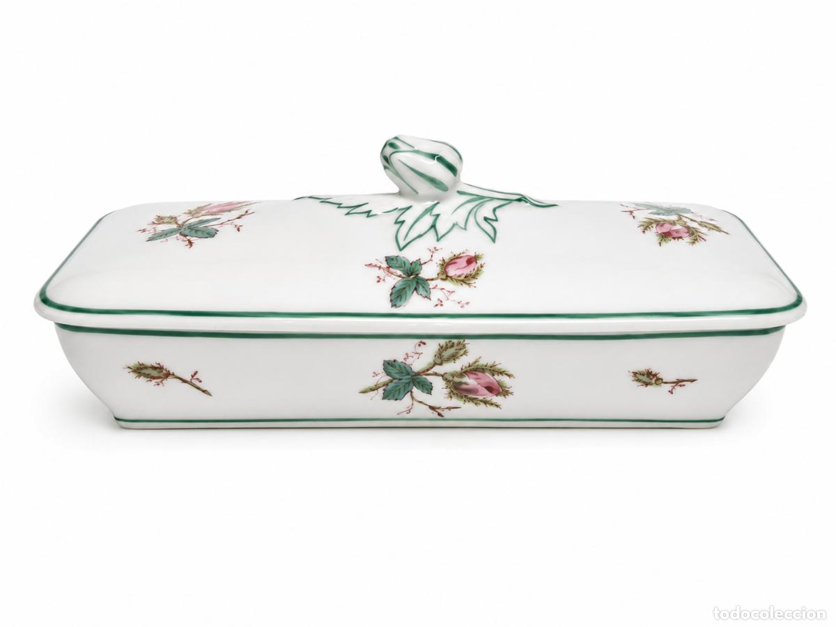 Antig&uuml;edades: Decorativa Caja de Tocador con Tapa - Porcelana Fina Lun&eacute;ville, Francia