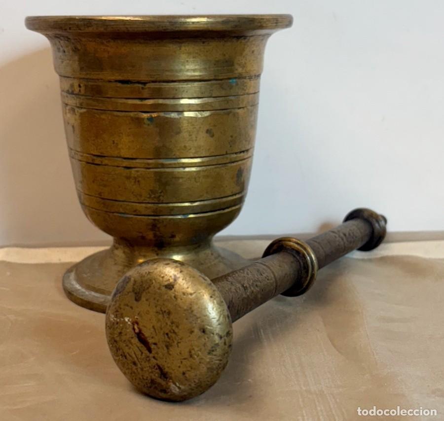 Antig&uuml;edades: Mortero de Bronce con Maza Original - Foto 3