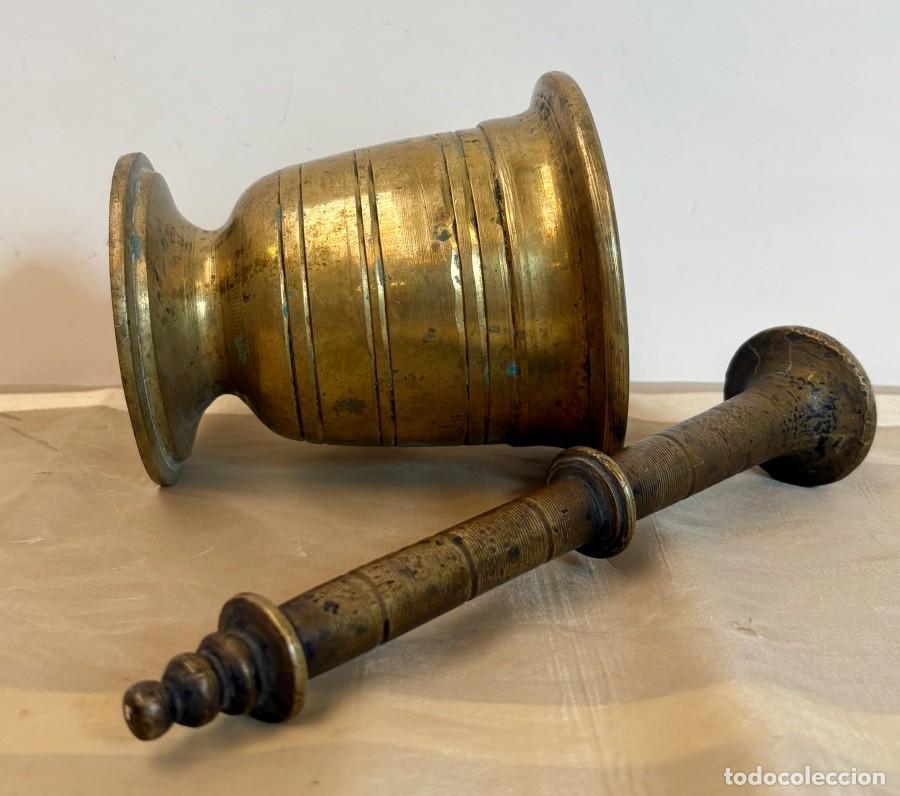 Antig&uuml;edades: Mortero de Bronce con Maza Original - Foto 4