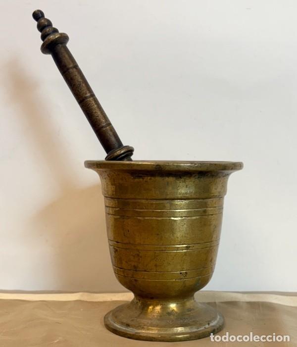 Antig&uuml;edades: Mortero de Bronce con Maza Original - Foto 10